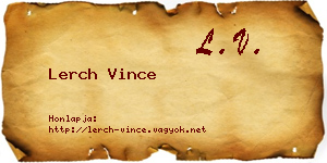 Lerch Vince névjegykártya